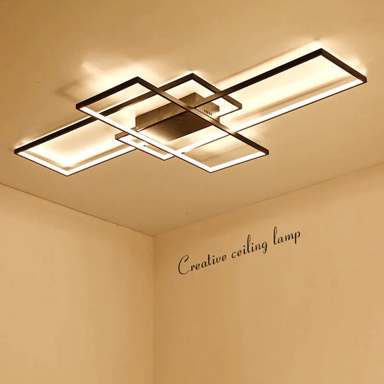 Rectangle Aluminum Modern LED Ceiling Lights For Living Room Bedroom