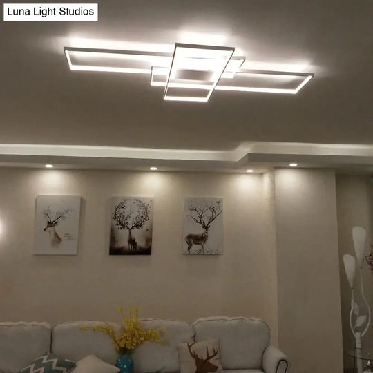 Rectangle Aluminum Modern Led Ceiling Lights For Living Room Bedroom