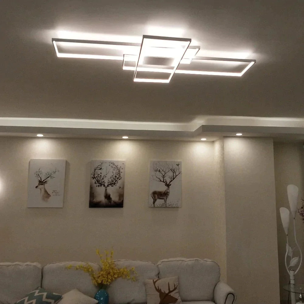 Rectangle Aluminum Modern Led Ceiling Lights For Living Room Bedroom