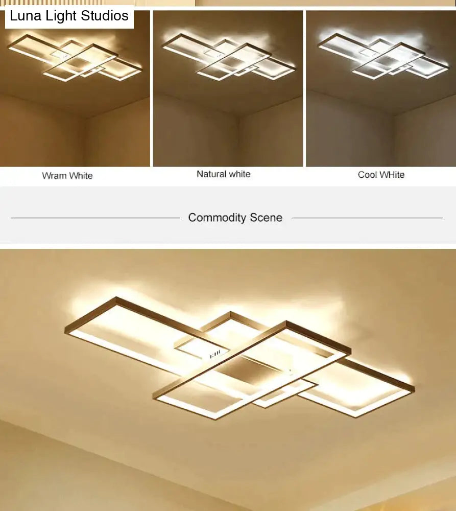 Rectangle Aluminum Modern Led Ceiling Lights For Living Room Bedroom