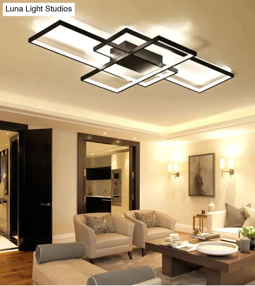 Rectangle Aluminum Modern Led Ceiling Lights For Living Room Bedroom