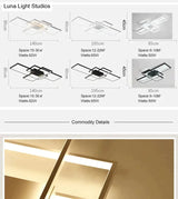 Rectangle Aluminum Modern LED Ceiling Lights For Living Room Bedroom Ceiling