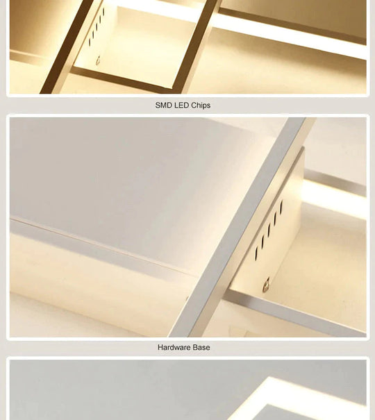 Rectangle Aluminum Modern LED Ceiling Lights For Living Room Bedroom