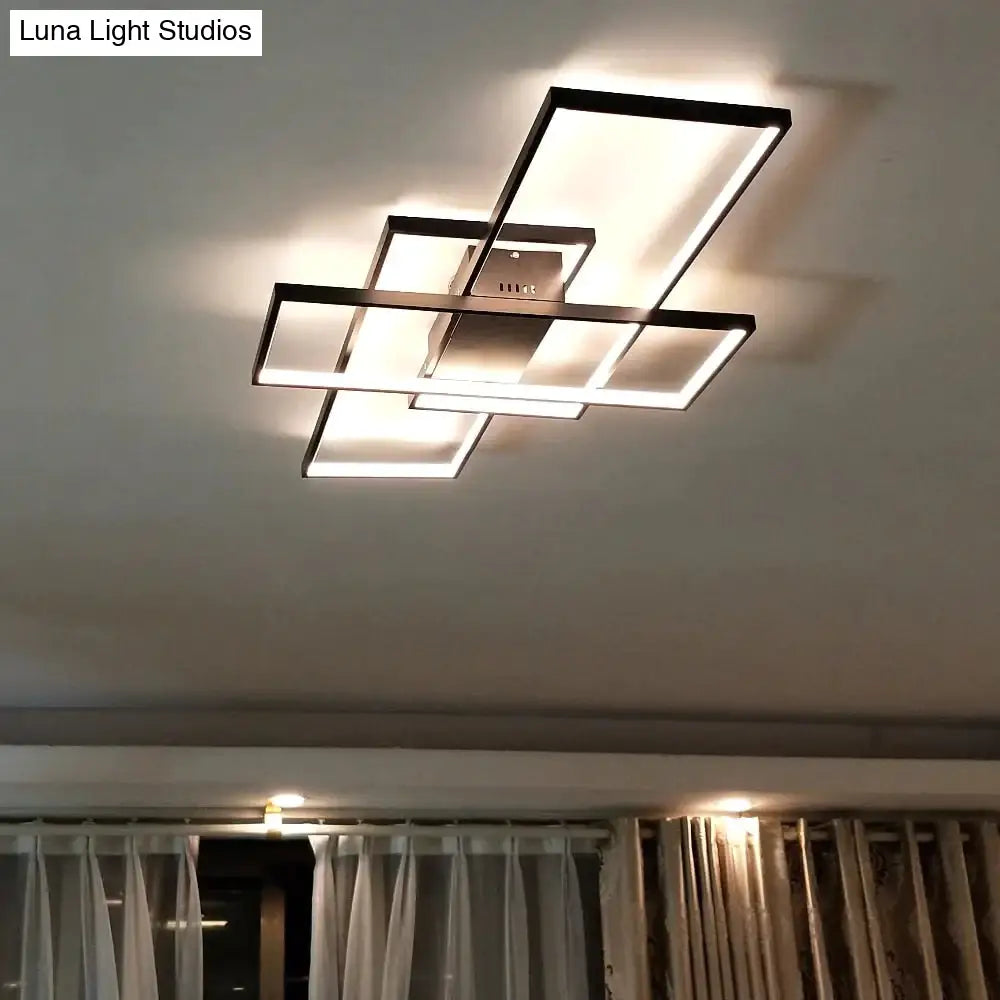 Rectangle Aluminum Modern Led Ceiling Lights For Living Room Bedroom