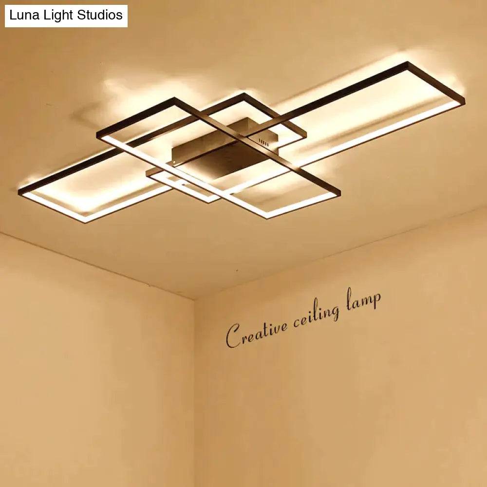 Rectangle Aluminum Modern Led Ceiling Lights For Living Room Bedroom