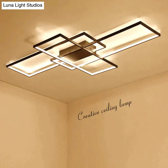 Rectangle Aluminum Modern Led Ceiling Lights For Living Room Bedroom