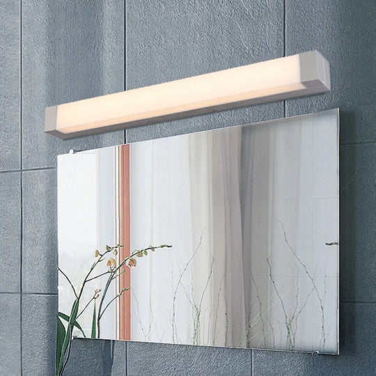 Rectangle Bathroom Wall Mount Light Aluminum Led Nordic Vanity Lamp With Acrylic Shade In White