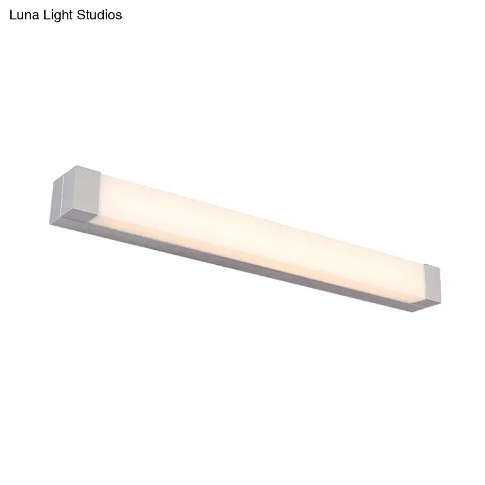 Rectangle Bathroom Wall Mount Light Aluminum Led Nordic Vanity Lamp With Acrylic Shade In White