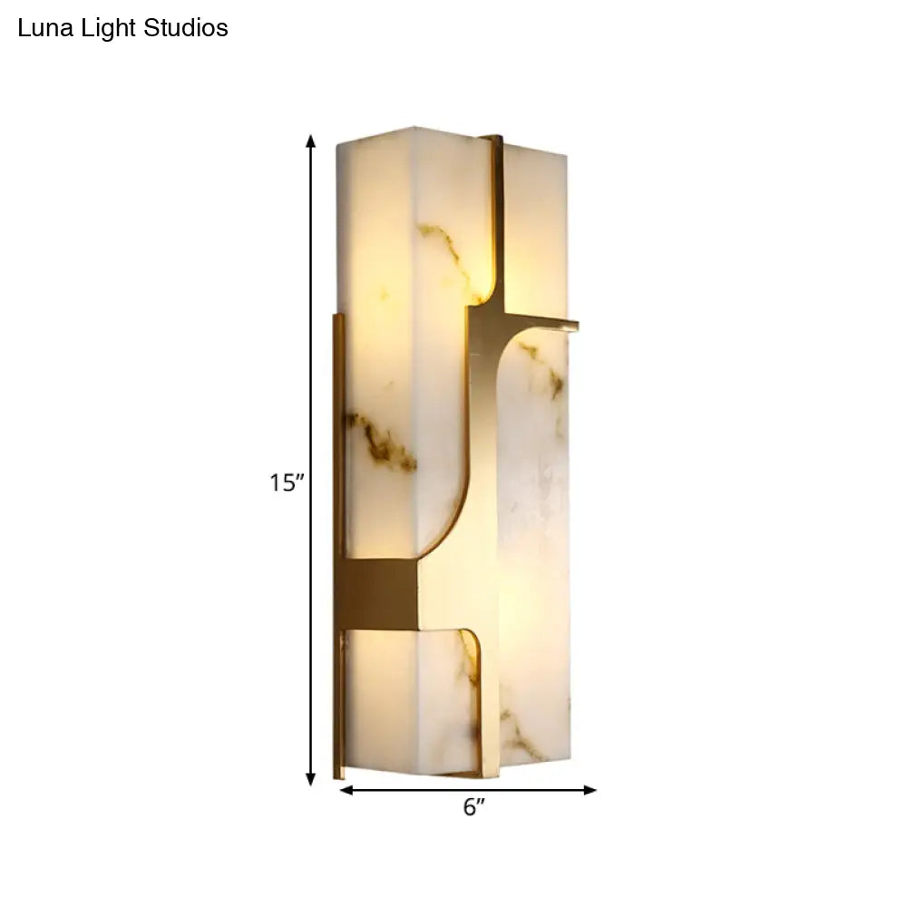 Rectangular Flush Mount Wall Mounted Light With Brass Finish 2-Head Design Ideal For Living Room