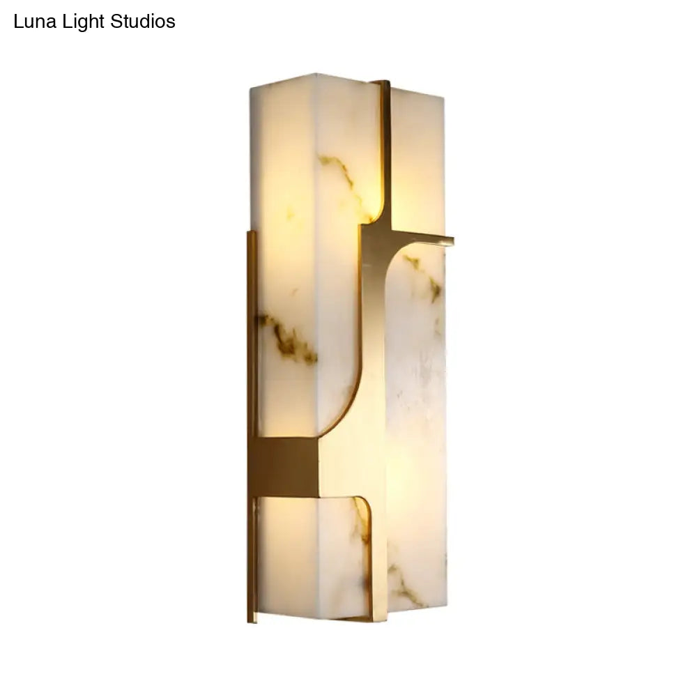 Rectangular Flush Mount Wall Mounted Light With Brass Finish 2-Head Design Ideal For Living Room