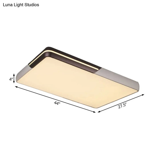 Rectangular Led Ceiling Light - Minimalist Design 19-25.5 Width Warm/White