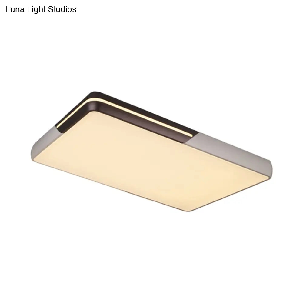 Rectangular Led Ceiling Light - Minimalist Design 19-25.5’ Width Warm/White