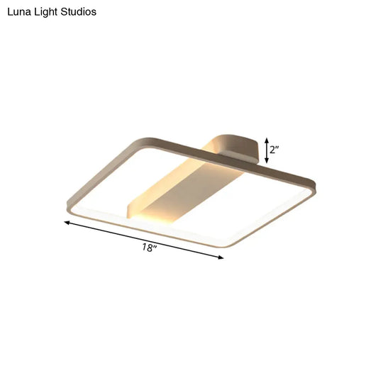 Rectangular Led Flush Light: Modern Acrylic Ceiling Fixture (18’/21.5’/25.5’) With Warm/White