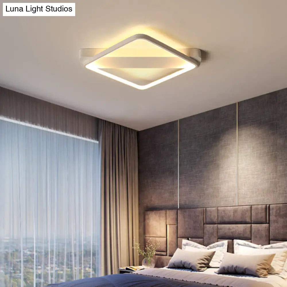 Rectangular Led Flush Light: Modern Acrylic Ceiling Fixture (18/21.5/25.5) With Warm/White Light For
