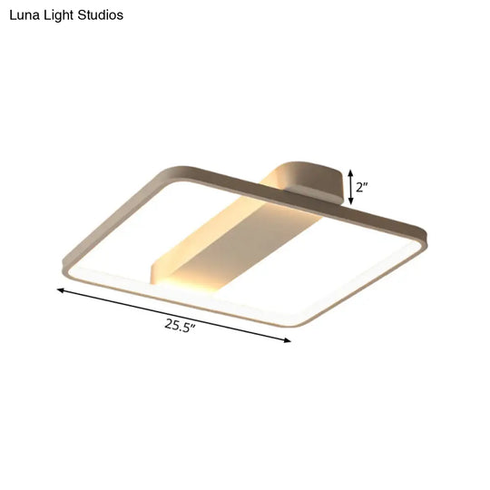 Rectangular Led Flush Light: Modern Acrylic Ceiling Fixture (18’/21.5’/25.5’) With Warm/White