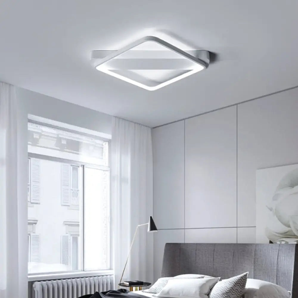 Rectangular Led Flush Light: Modern Acrylic Ceiling Fixture (18’/21.5’/25.5’) With Warm/White