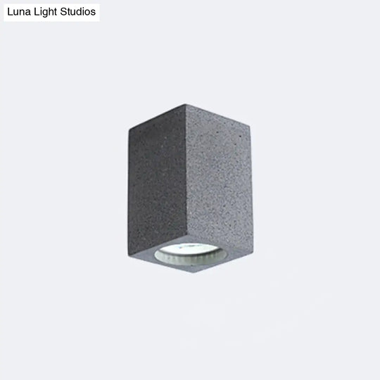 Rectangular Led Flush Mount Ceiling Light - Sleek & Stylish Cement Finish For Bedroom Dark Gray / 4