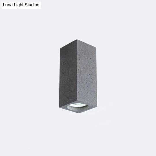 Rectangular Led Flush Mount Ceiling Light - Sleek & Stylish Cement Finish For Bedroom Dark Gray / 6