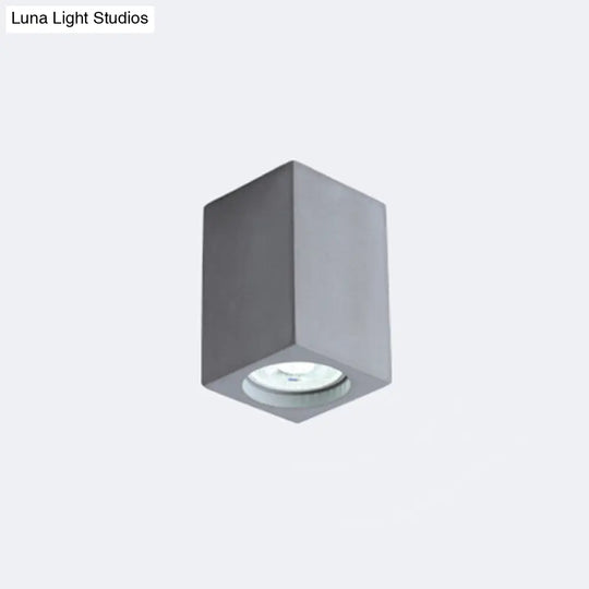 Rectangular Led Flush Mount Ceiling Light - Sleek & Stylish Cement Finish For Bedroom Grey / 4