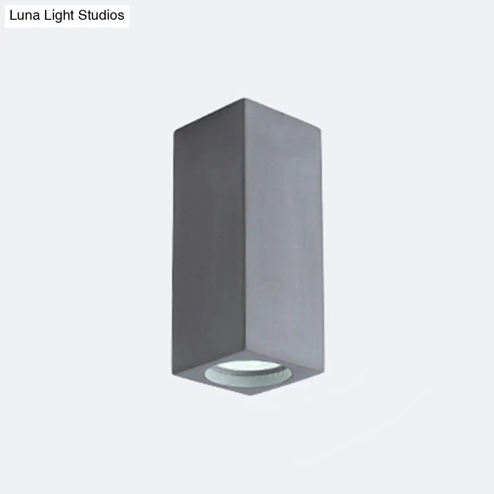 Rectangular Led Flush Mount Ceiling Light - Sleek & Stylish Cement Finish For Bedroom Grey / 6