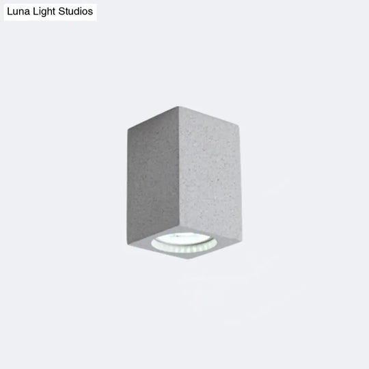 Rectangular Led Flush Mount Ceiling Light - Sleek & Stylish Cement Finish For Bedroom Gray / 4