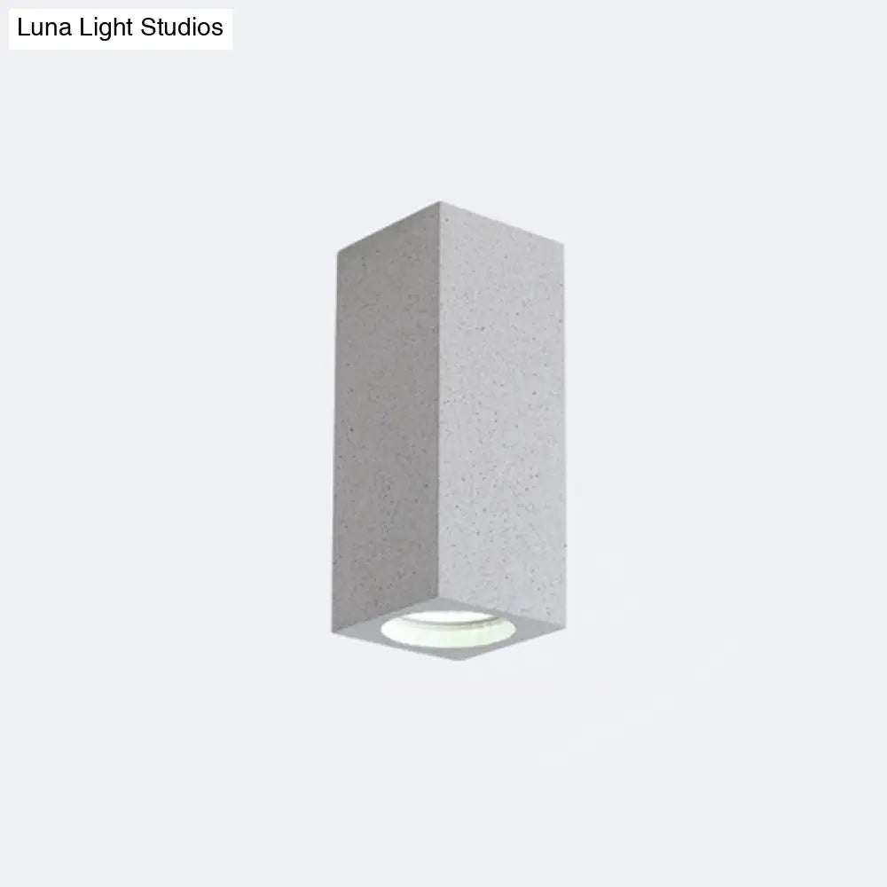 Rectangular Led Flush Mount Ceiling Light - Sleek & Stylish Cement Finish For Bedroom Gray / 6