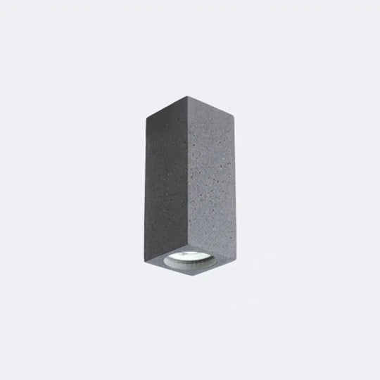 Rectangular Led Flush Mount Ceiling Light - Sleek & Stylish Cement Finish For Bedroom Dark Gray / 6’