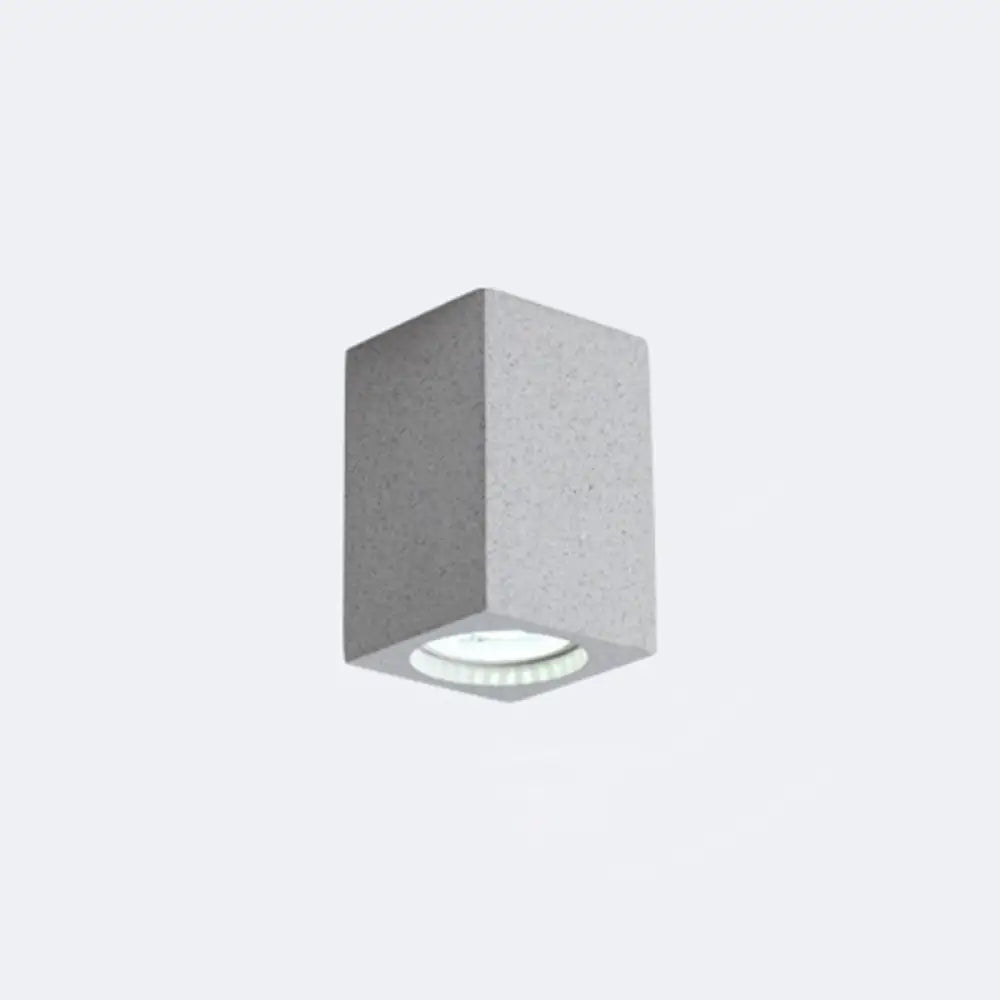 Rectangular Led Flush Mount Ceiling Light - Sleek & Stylish Cement Finish For Bedroom Gray / 4’