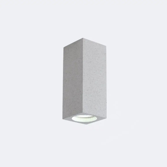 Rectangular Led Flush Mount Ceiling Light - Sleek & Stylish Cement Finish For Bedroom Gray / 6’