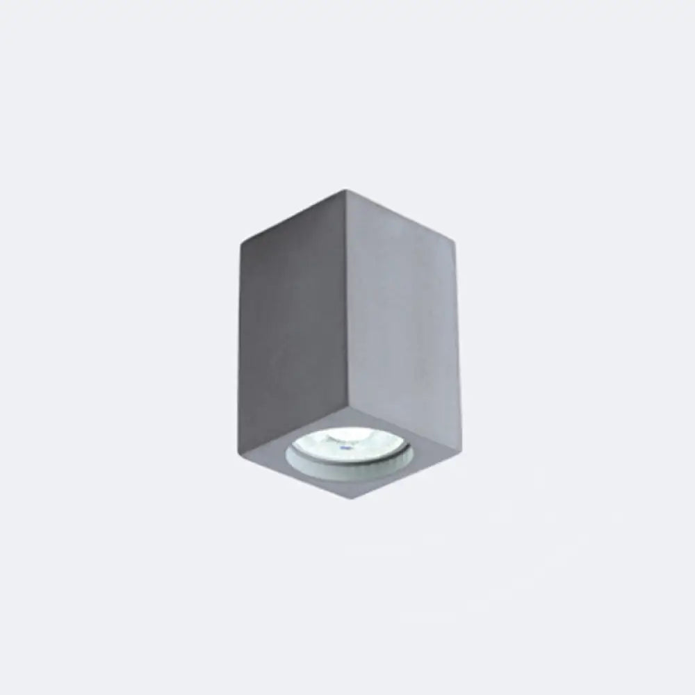 Rectangular Led Flush Mount Ceiling Light - Sleek & Stylish Cement Finish For Bedroom Grey / 4’