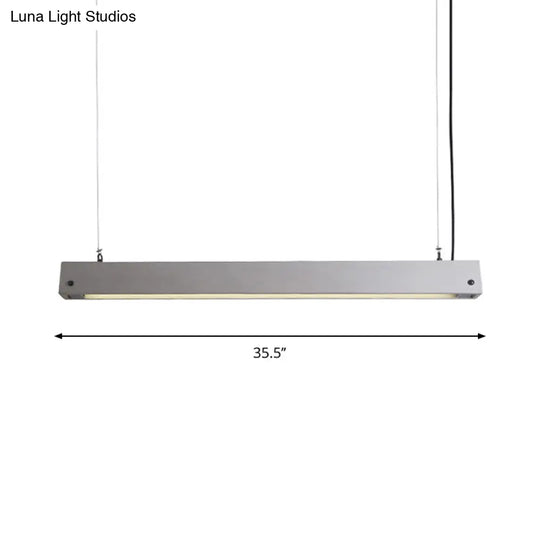Rectangular Nordic 1-Light Grey Cement Ceiling Pendant - Office Hanging Light Fixture