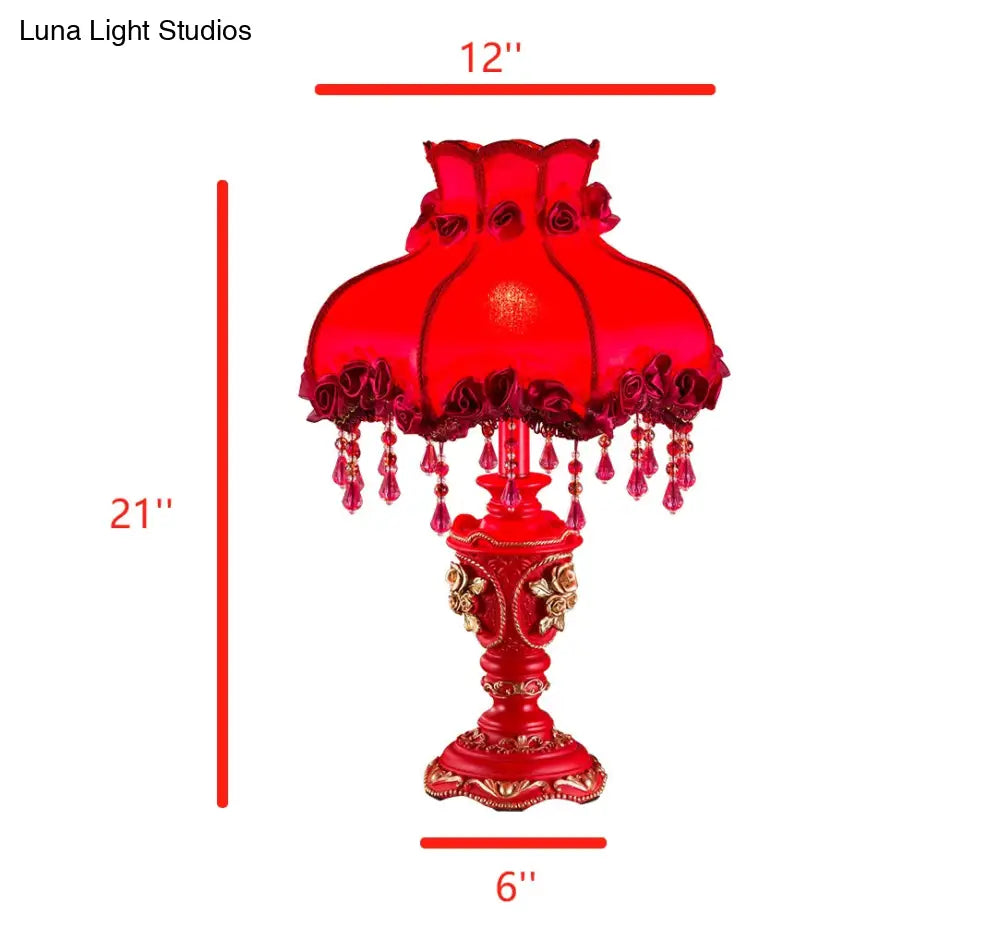 Red Coloured Classical Table Lamp Table Lamp