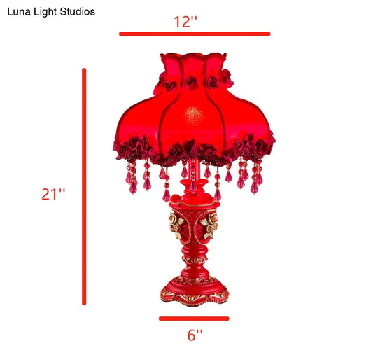 Red Coloured Classical Table Lamp Table Lamp