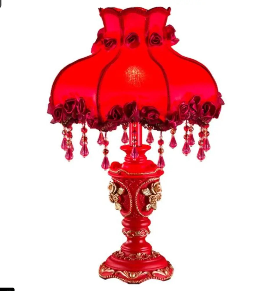 Red Coloured Classical Table Lamp Table Lamp