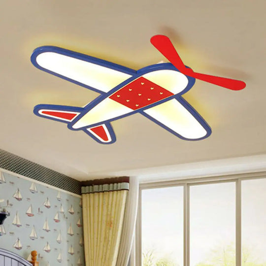 Red Led Flush Mount Ceiling Light For Kids’ Bedroom - Acrylic Fixture / 24.5’ Warm