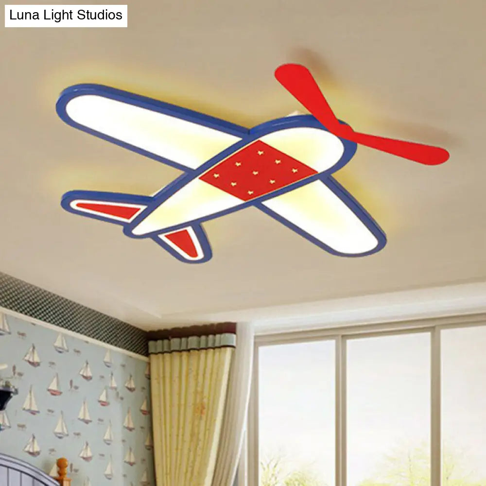 Red Led Flush Mount Ceiling Light For Kids Bedroom - Acrylic Fixture / 24.5 Warm