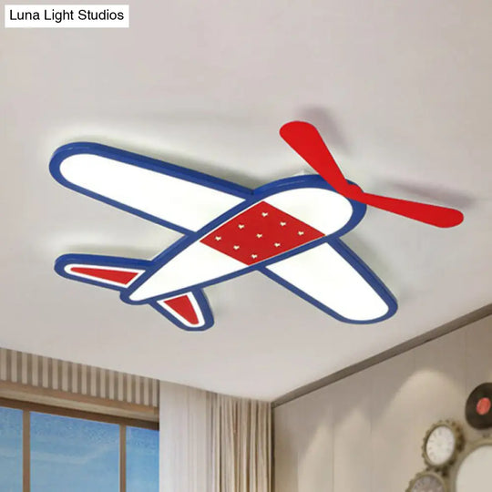 Red Led Flush Mount Ceiling Light For Kids’ Bedroom - Acrylic Fixture