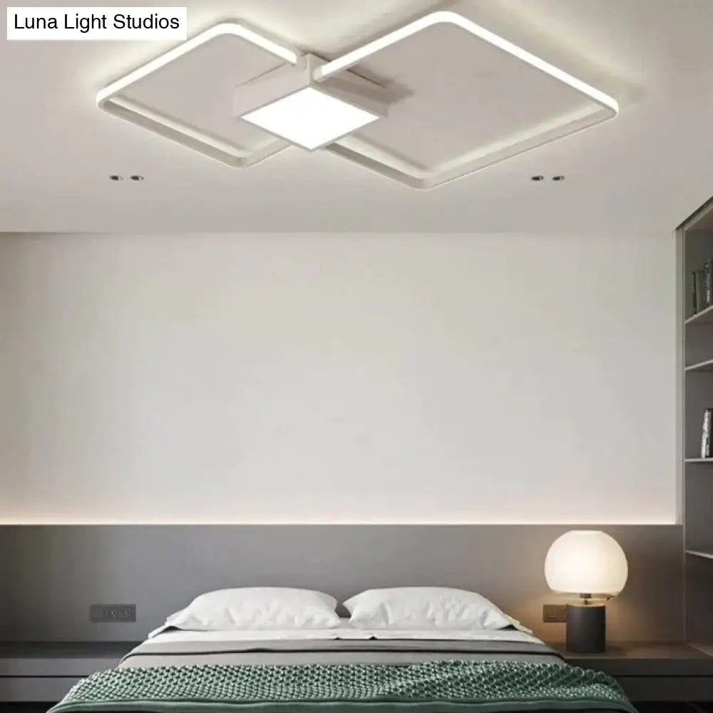 Remote Control Lamp Ceiling Led White Or Black Frame For Home Decorative Living Room 46W 56W