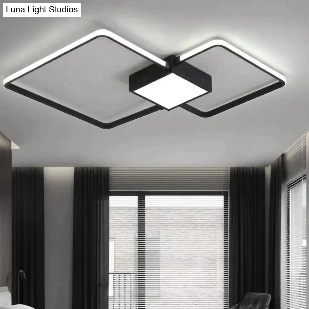 Remote Control Lamp Ceiling Led White Or Black Frame For Home Decorative Living Room 46W 56W Lampara