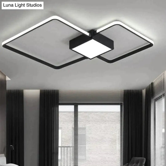 Remote Control Lamp Ceiling Led White Or Black Frame For Home Decorative Living Room 46W 56W