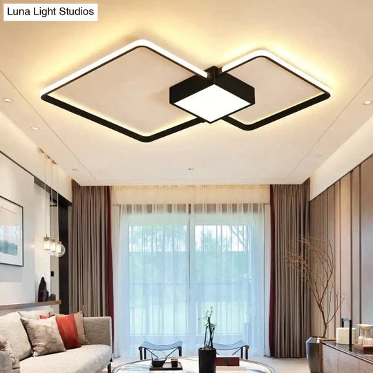 Remote Control Lamp Ceiling Led White Or Black Frame For Home Decorative Living Room 46W 56W Lampara