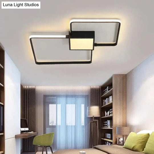 Remote Control Lamp Ceiling Led White Or Black Frame For Home Decorative Living Room 46W 56W