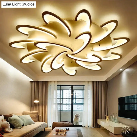 Remote Control Led Ceiling Light With Ultra-Thin Acrylic Lamp For Living Room Bed Flush Mount