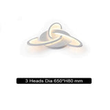 Remote Control Led Ceiling Lights With Ultra-Thin Acrylic Flush Mount Lamp 3 Heads / Cool White