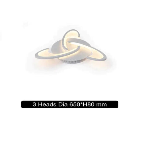 Remote Control Led Ceiling Lights With Ultra-Thin Acrylic Flush Mount Lamp 3 Heads / Cool White