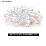 Remote Control Led Ceiling Lights With Ultra-Thin Acrylic Flush Mount Lamp 15 Heads / Cool White