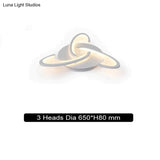 Remote Control Led Ceiling Lights With Ultra-Thin Acrylic Flush Mount Lamp 3 Heads / Cool White