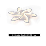Remote Control Led Ceiling Lights With Ultra-Thin Acrylic Flush Mount Lamp 6 Heads / Cool White