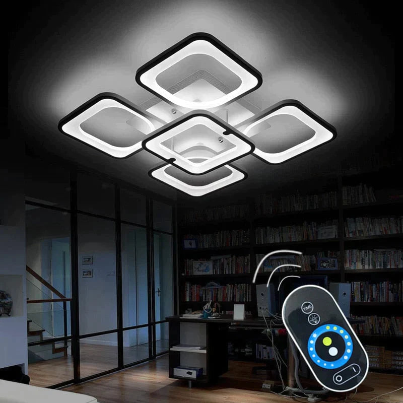 Remote Modern Led Ceiling Lights Fixture For Bedroom Dining Room Acrylic Lampshade Dimmable 15-25