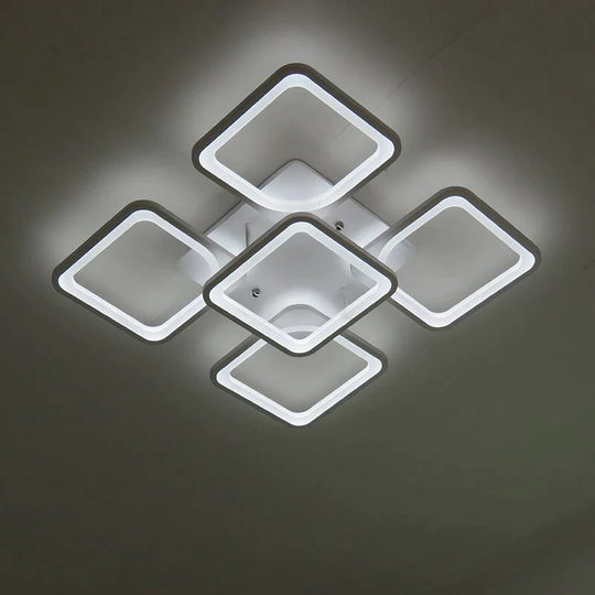 Remote Modern Led Ceiling Lights Fixture For Bedroom Dining Room Acrylic Lampshade Dimmable 15-25